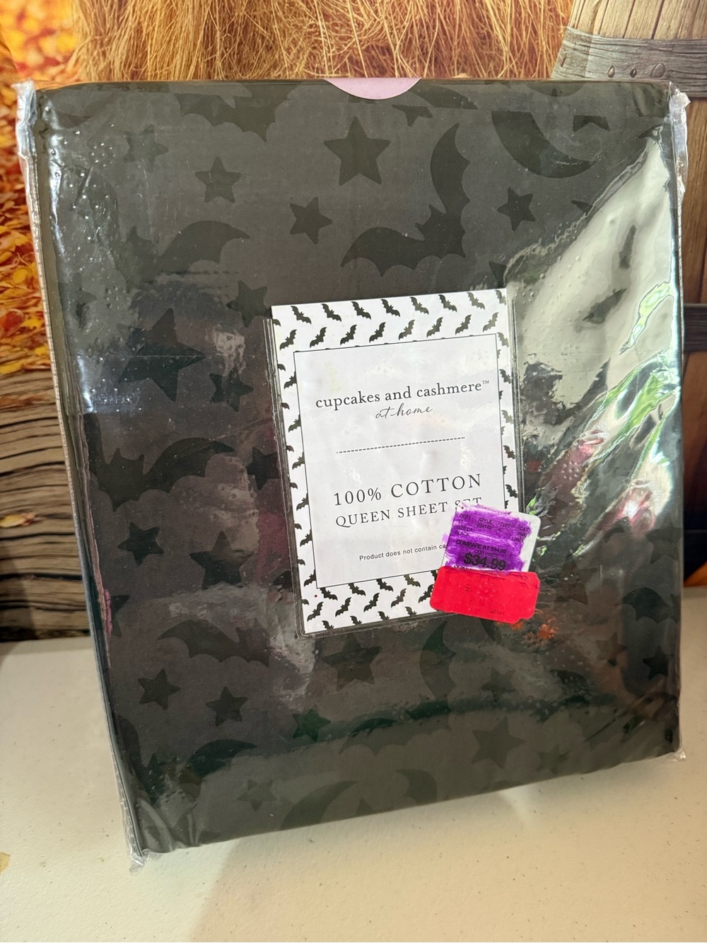 cupcakes & cashmere Black Star and Bat Queen Sheet Set